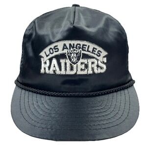 Vintage Los Angeles Raiders Trucker Hat Cap‎ Satin Adjustable Zip Strap Back 90s